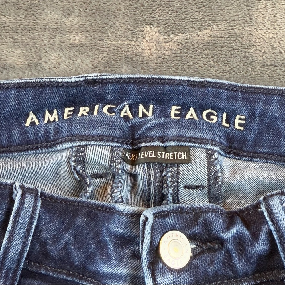 American Eagle Women's Jeans Size 12 Festival Flare Split Hem High Rise Stretch - Picture 3 of 10